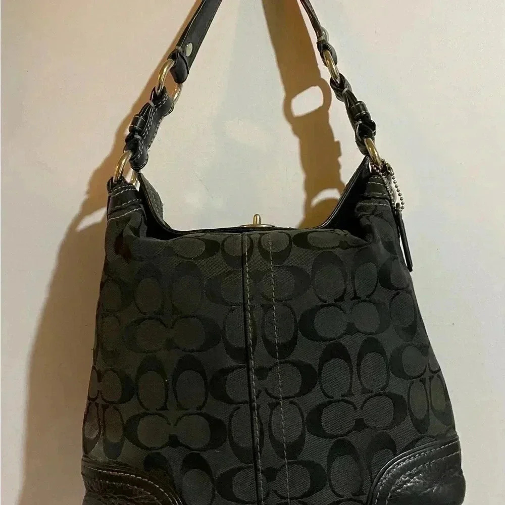 Coach CC signature canvas print satchel handbag - Picture 11 of 12